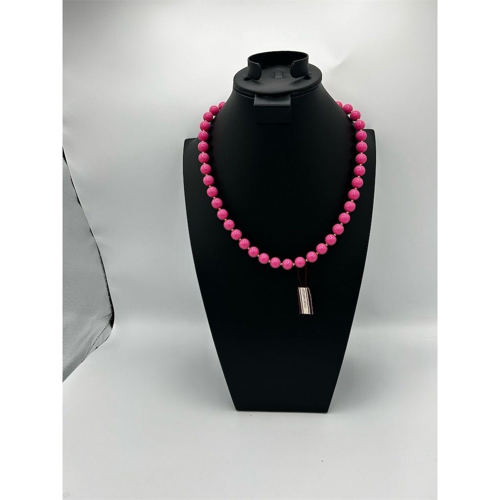 Marvella Pink Beaded Necklace Retro Vintage Statement Jewelry