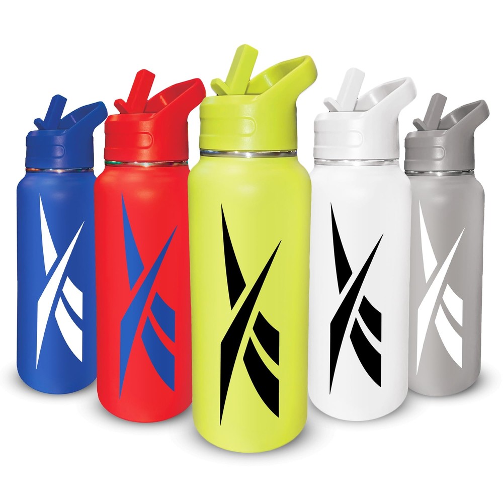 Stainless Steel Water Bottle With Straw Cap & Athletic Design - 32 oz - Doubl...