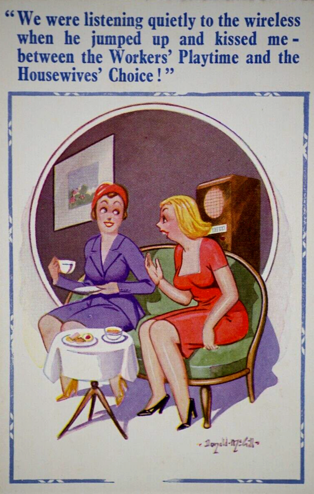 Postcard Seaside Comic Saucy Risqué Housewife Radio Constance Donald McGill 1795