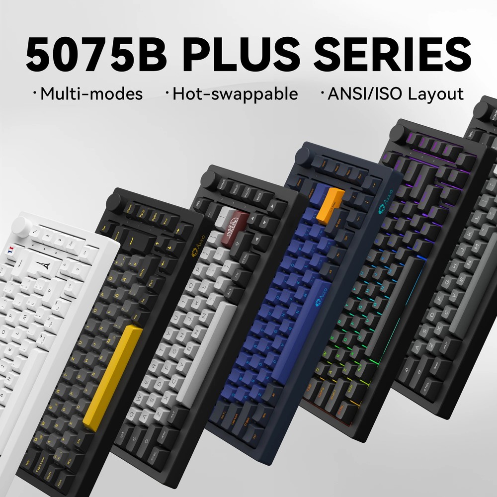 ANSI/ISO Mechanical Gaming Keyboard 3/5 Pin Hot Swap Three-Modes 2.4GHz Wireless