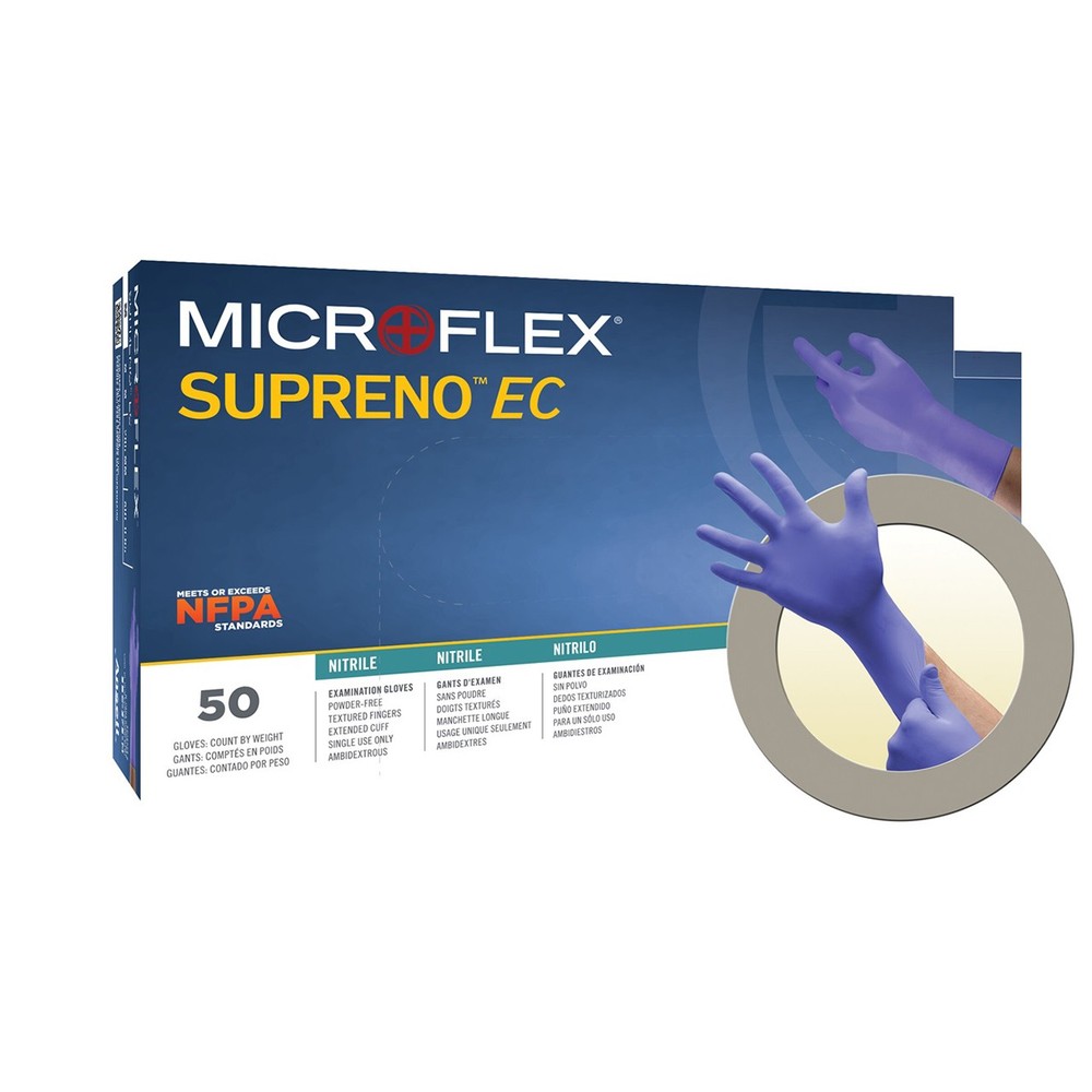 Microflex SEC-375M Supreno EC Powder Free Nitrile Gloves Medium Size