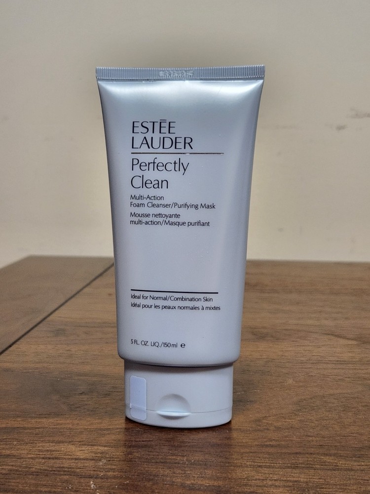 Estee Lauder Perfectly Clean Multi-Action Foam Cleanser and Purifying Mask 5oz 150ml for Deep Cleansing and Skin Detox