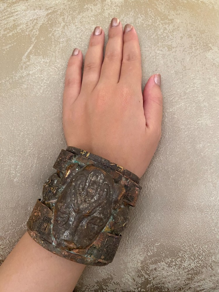 Goddess Sekhmet Vintage Protection Bracelet made in Egypt , Rare Antique Jewlery
