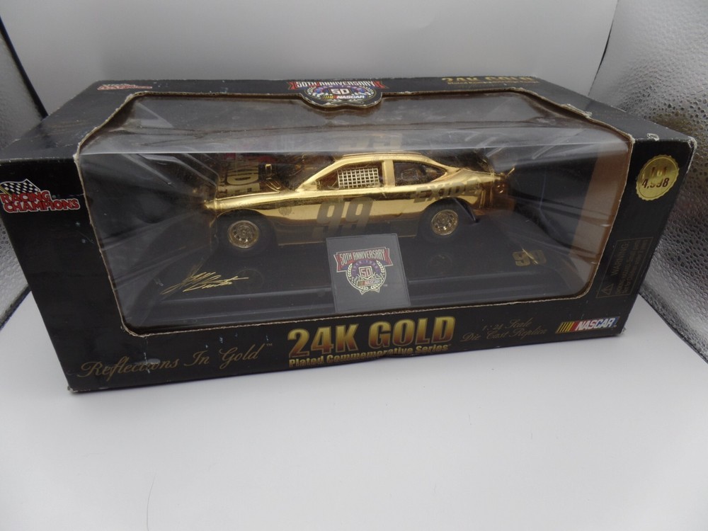 24K Gold 50th Anniversary Jeff Burton NASCAR Die-Cast 1:24 Scale #99 by Racing Champions
