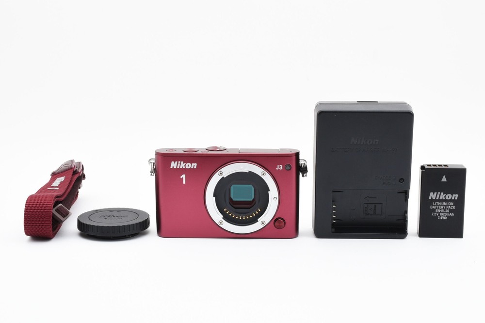 Nikon 1 J3 14.2MP Digital Camera Body only Red w/Strap [Exc++] from Japan #A639