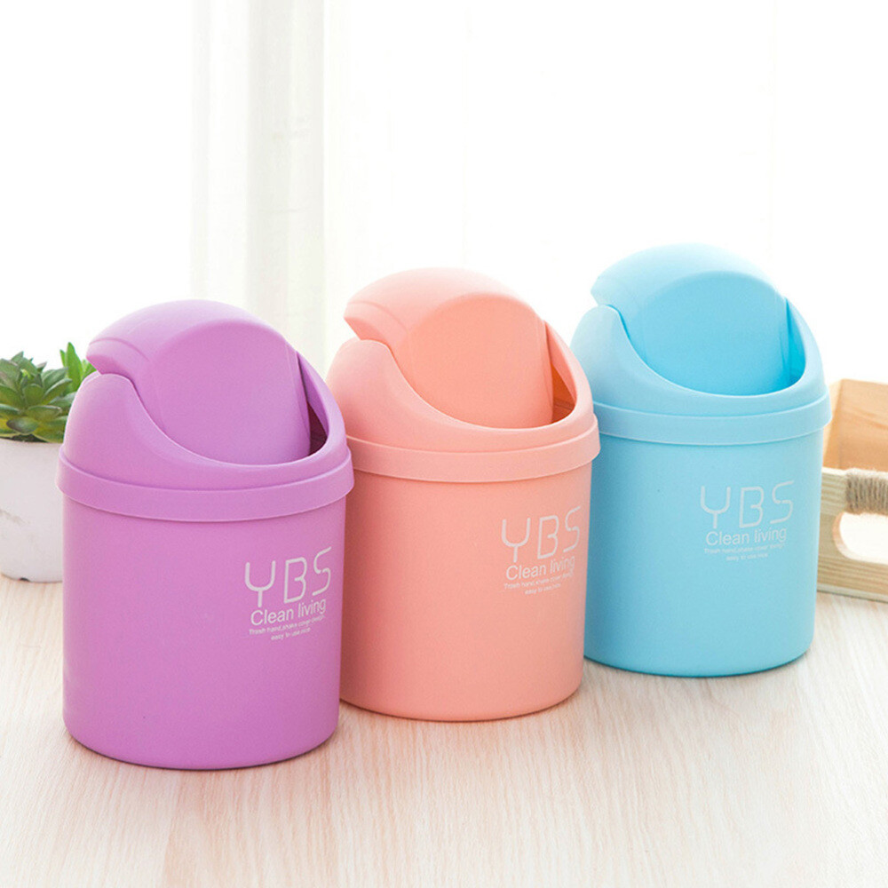 4 Mini Trash Cans with Lids for Eco-Friendly Home Use