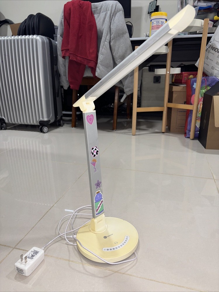 LED Swing Arm Desk Lamp with 5 Colors, 12 Modes, Eye Protection, and USB Charging