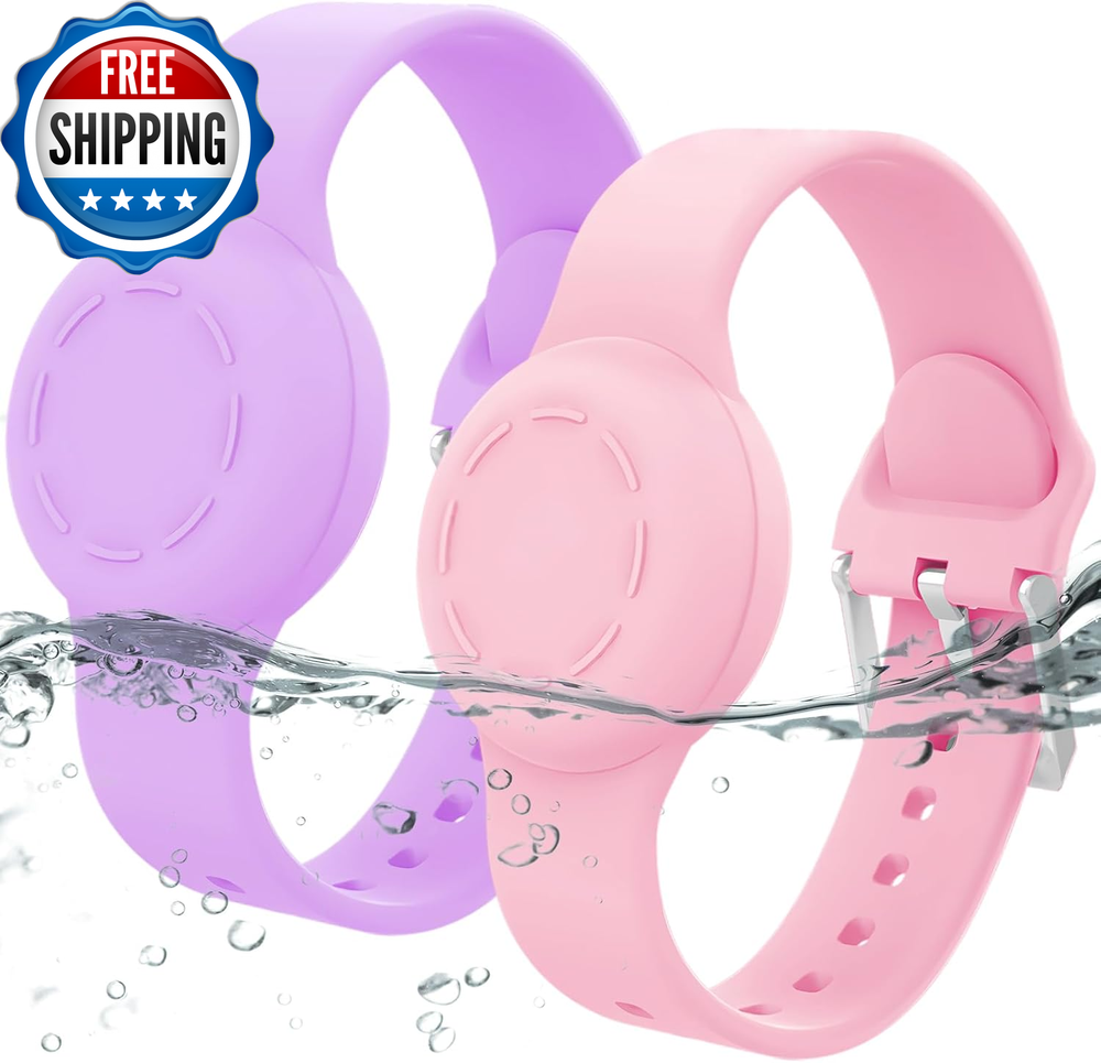 Waterproof Silicone Airtag Bracelet for Kids Compatible with Apple Devices