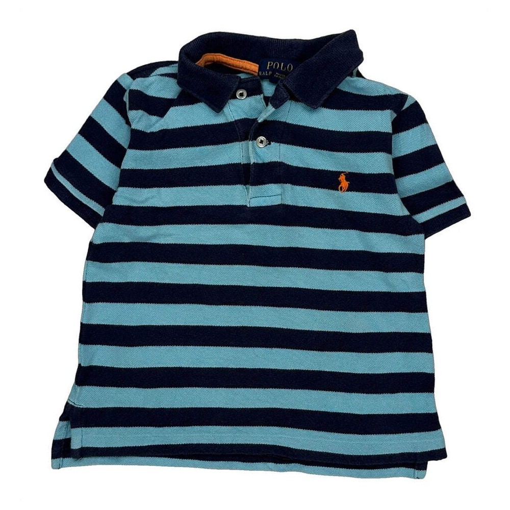 Age 3 Polo By Ralph Lauren Striped Polo Shirt - 2XS Blue Cotton