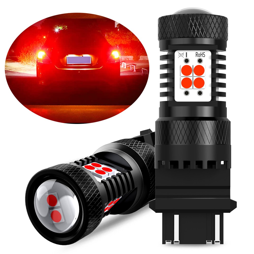 AUXITO 2x Super Bright 3157 Red LED Brake Tail Lights Canbus Error Free