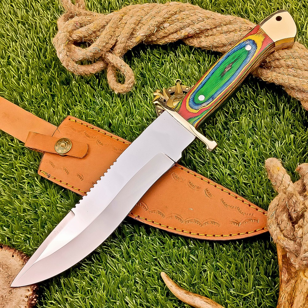 Custom J2 Steel Bowie Hunting Knife with Sheath - IT-488