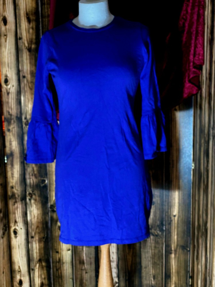 Primark Dress Women Extra Small Shift Short Ruffle Blue Size 4