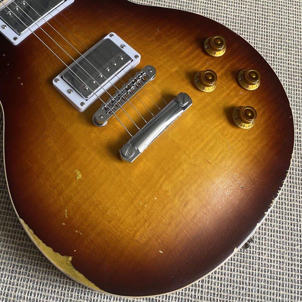 Vintage lp Electric Guitar Southern Fade Burst AAA Flamed Maple Top Fast Ship