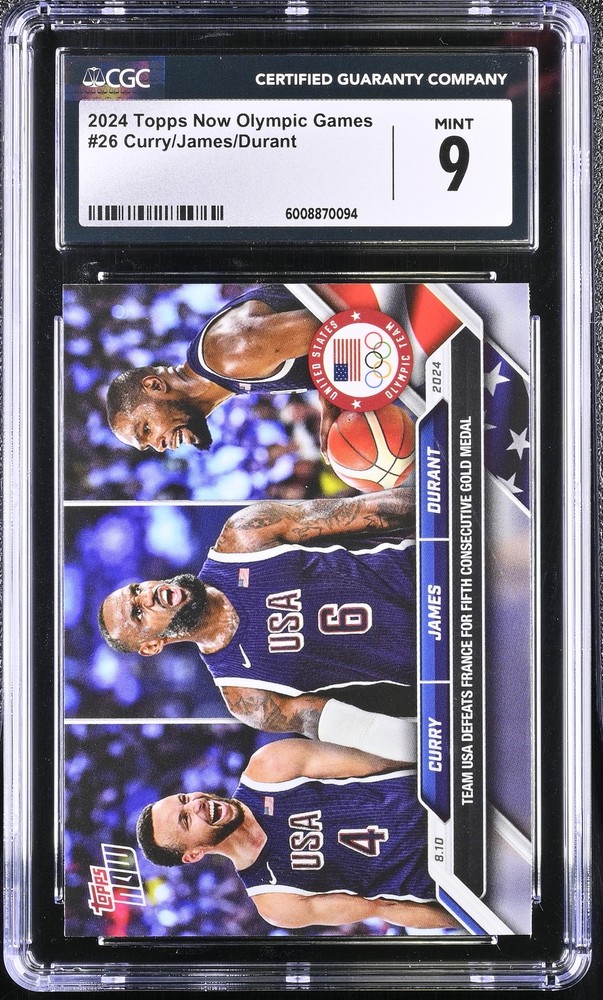 2024 Topps Now Olympic Games #26 Lebron/Curry/Durant CGC 9