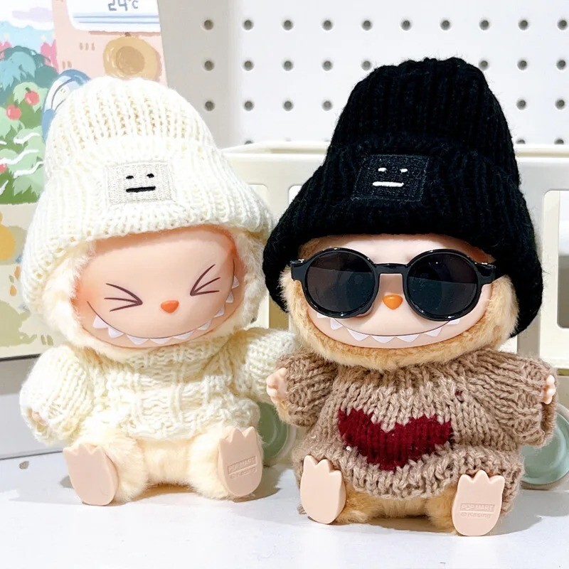 POP MART LABUBU The Monsters Plush Doll Hand woven Clothes Hat Shoes No Toys