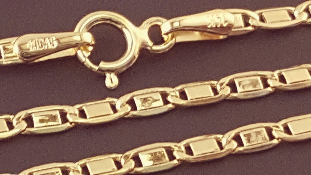14K Solid Yellow Gold 2.3mm Valentino Chain Necklace in 18 20 22 24 Inch Lengths