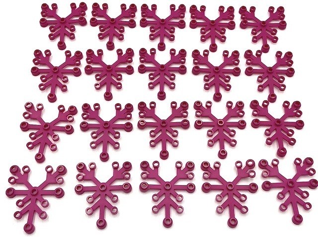 Lego 20 New Magenta Plant Leaves 6x5 Parts for Creative Builds