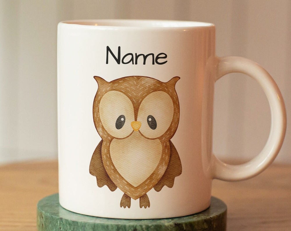 Personalized Owl Mug For Kids With Name Personalized Gift For Kids Ceramic Owl