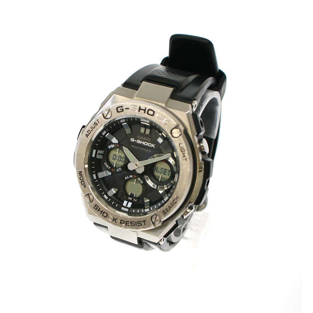 Casio G-Shock G-Steel GST-W110-1AJF Solar Watch Silver Black Used