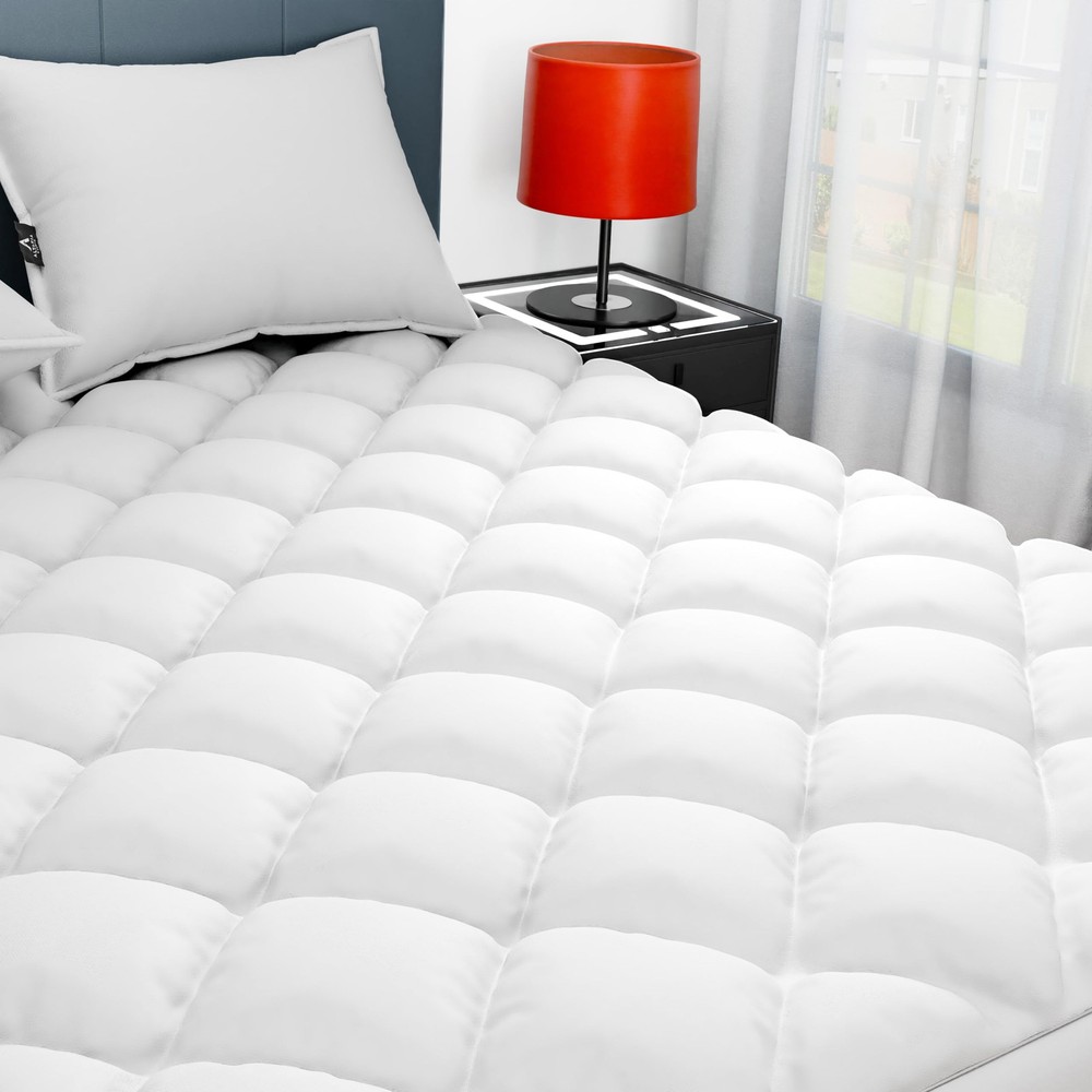 Hypoallergenic Cotton Queen Mattress Pad Cover for Deep Pockets 18-22 Inch