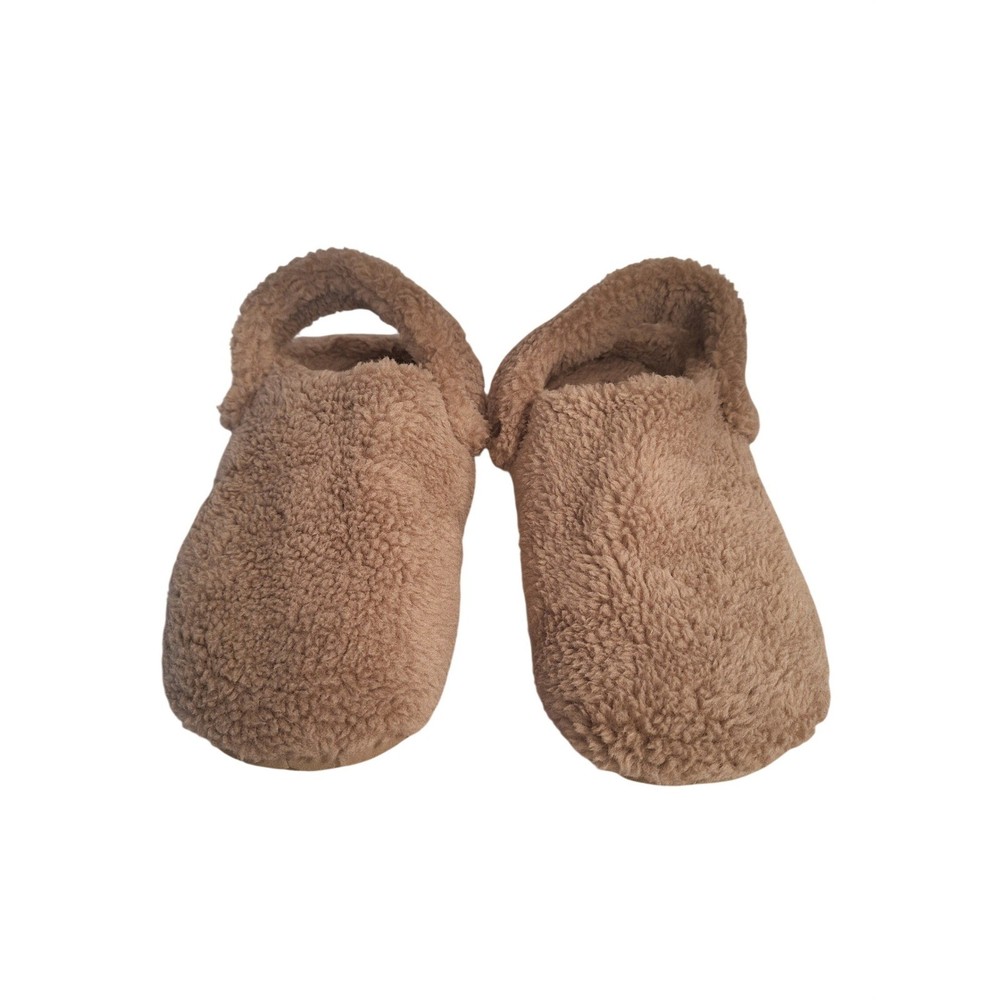 CROCS MUSHROOM/TAN CLASSIC COZZY FAUX SHERLING SLIPPER SIZE M9, W11