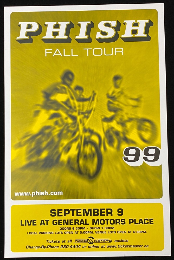 ORIGINAL 1999 Phish Fall Tour Concert Poster -  General Motors Place 17x11
