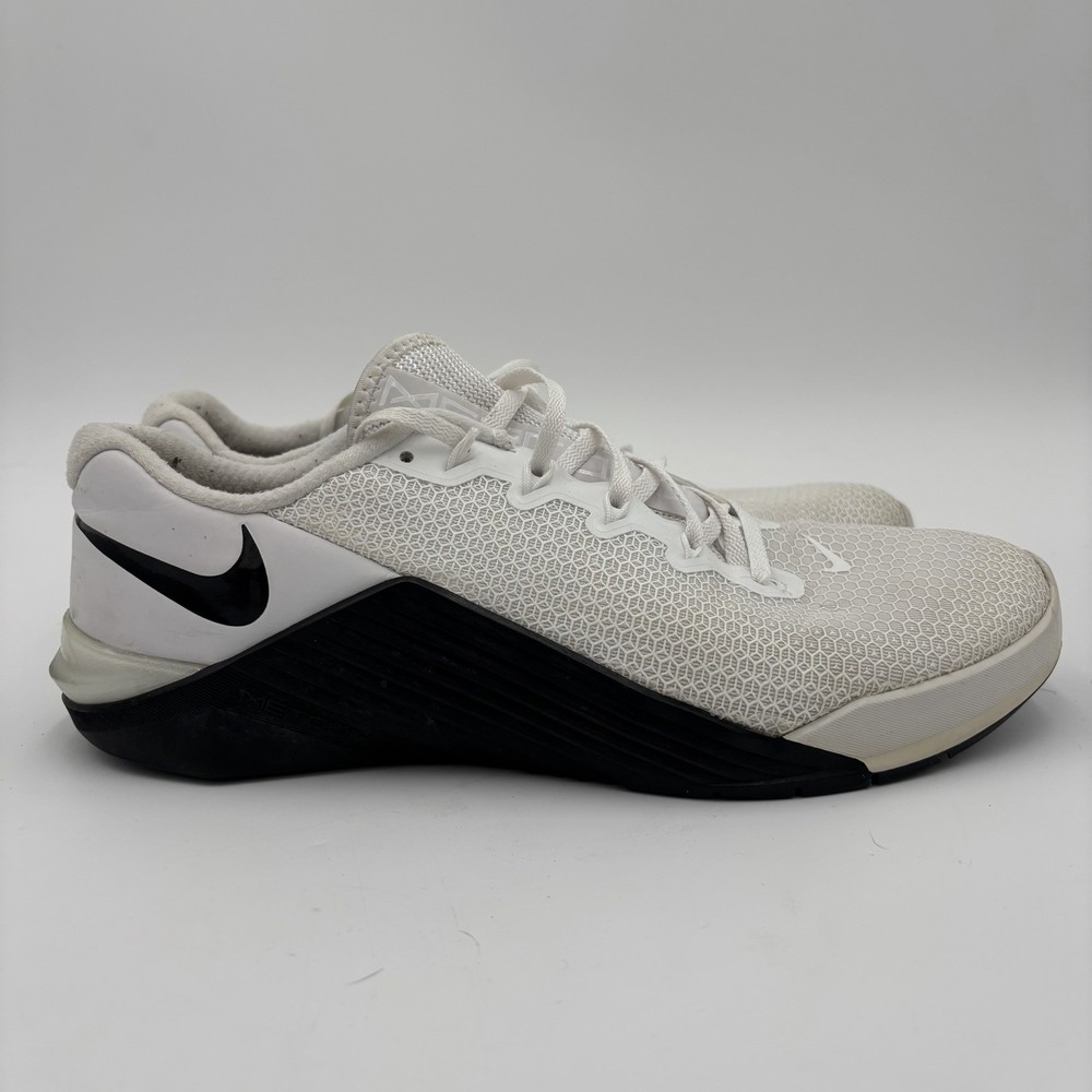 Nike Metcon 5 Shoes Mens Size 9.5 White Black Cross Training Gym AQ1189-190