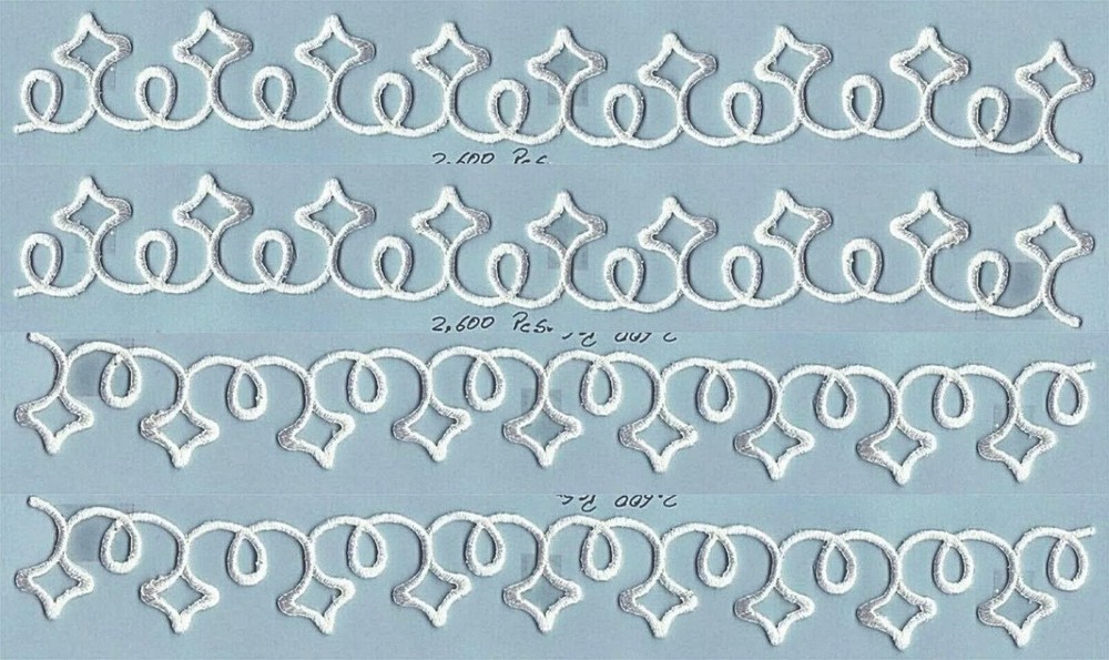 White Scroll Trim Patch Embroidered Cut out Iron on Sew on (9