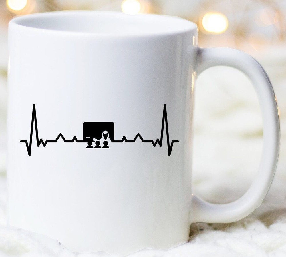 Heartbeat Teacher Mug Teacher Coffee Mug Teaching Mug Teacher Mug Gift For