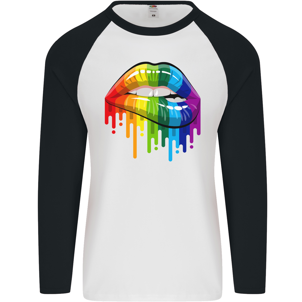 Rainbow Bitten LGBT Pride Baseball Tee for Men-image