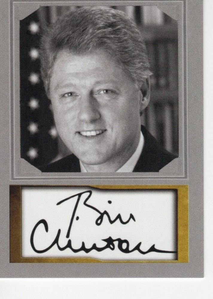 BILL CLINTON Presidential ACEO Portrait Autograph by D Gordon NM+ Card #42
