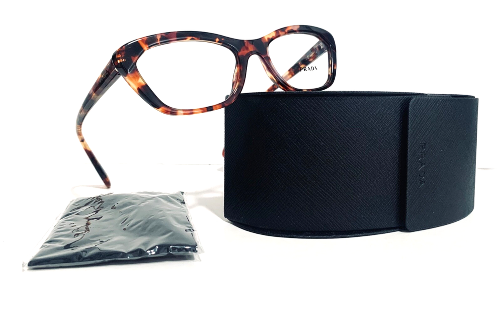 Prada VPR 03Q Havana Red Cat Eye RX Eyeglasses 52-18-140mm Italy