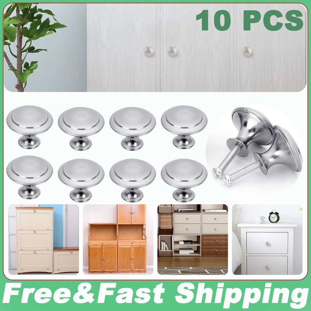 10 X Stainless Steel Door Knobs Cabinet Handles Cupboard Drawer Kitchen Pulls