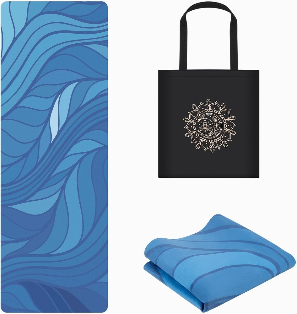 Non-Slip Foldable Travel Yoga Mat with Carry Bag for Fitness and Exercise