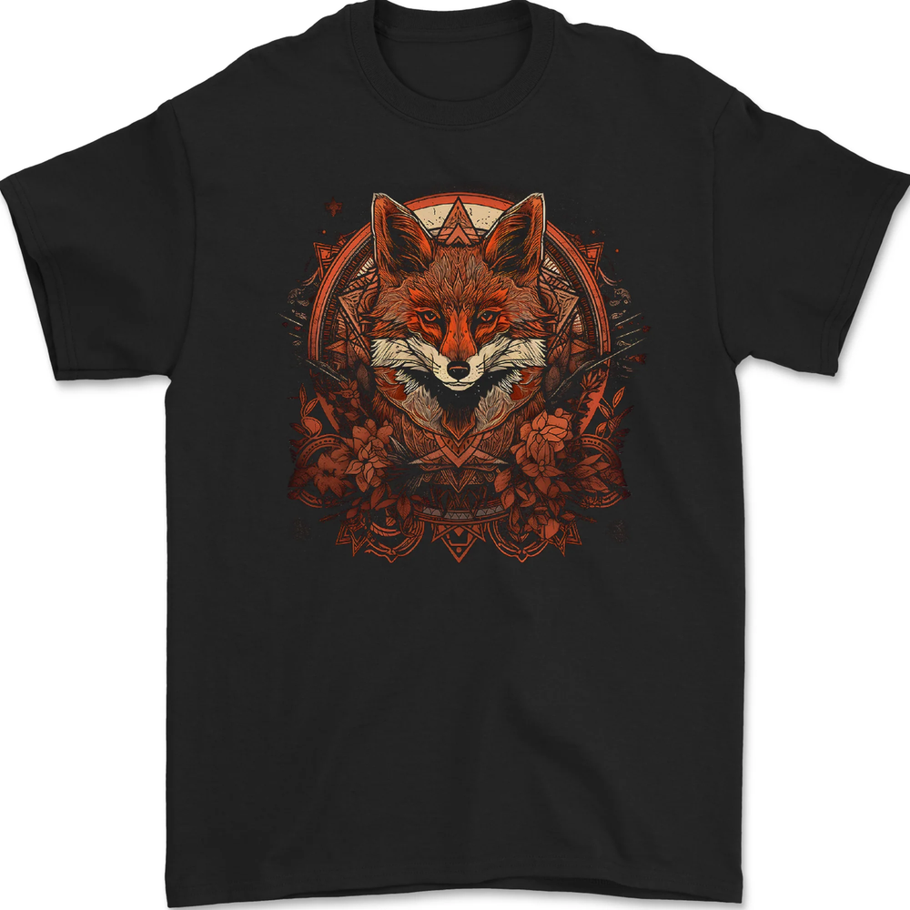 An Ornate Polygon Fantasy Fox Mens T-Shirt 100% Cotton