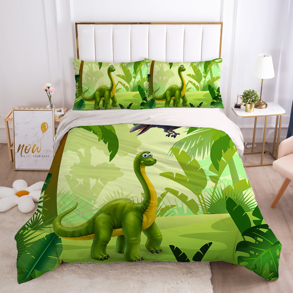 3D Tree Dinosaur ZHUA012 Bed Pillowcases Quilt Duvet Cover Set Queen King Zoe