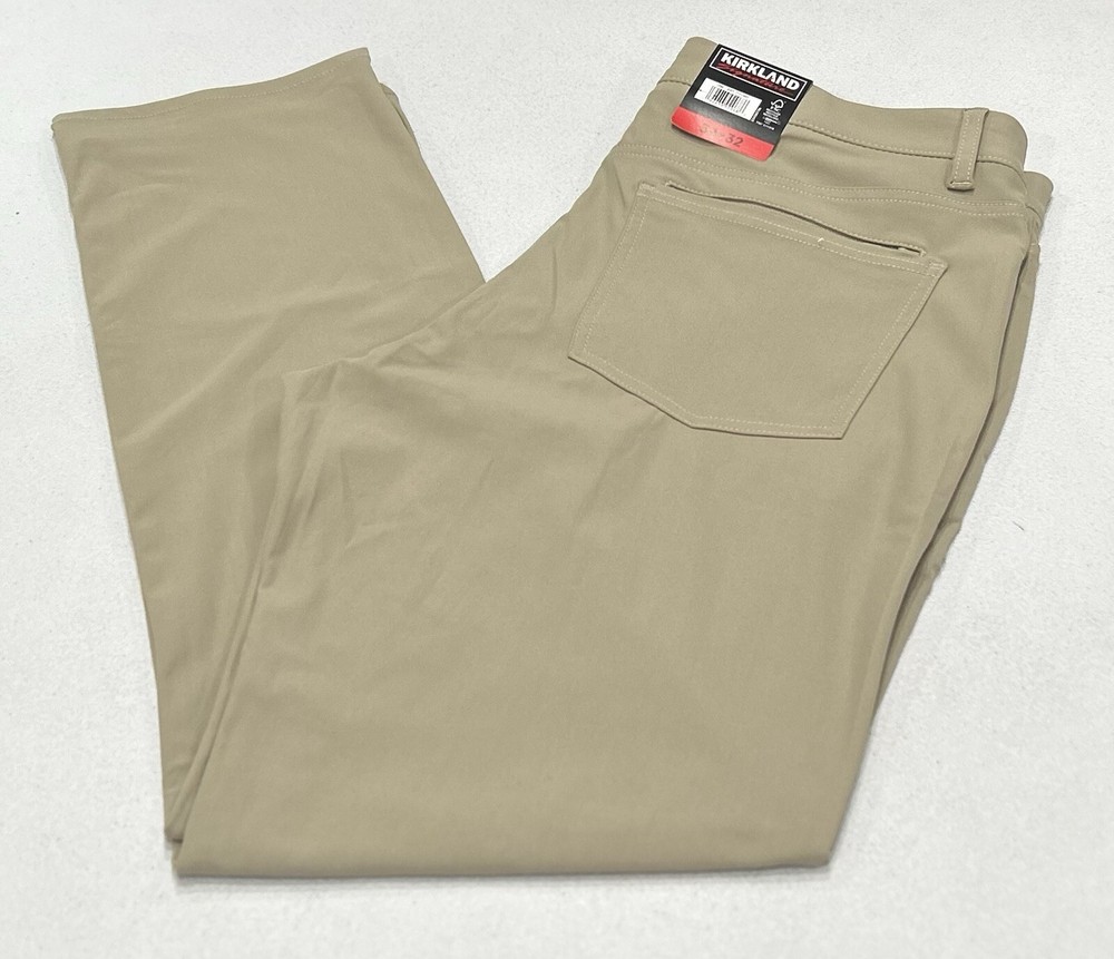 Kirkland Signature Mens Commuter Pants Tan 34X32 Comfort Fit