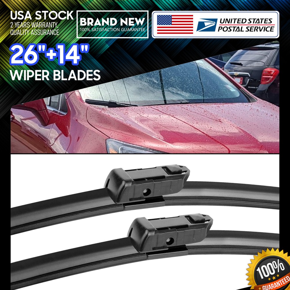 26''+14'' OEM Quality Replace Windshield Wiper Blade Pair All Season Applicable