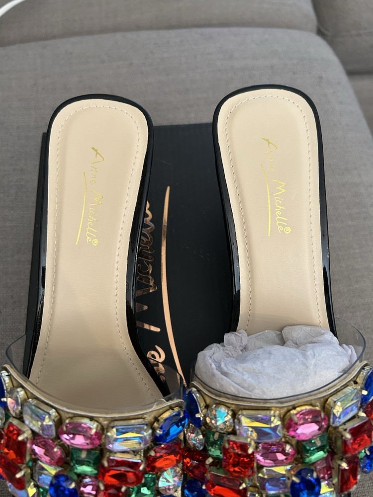 Women's Multicolor Black Heels Size 8.5 by Rouge Helium