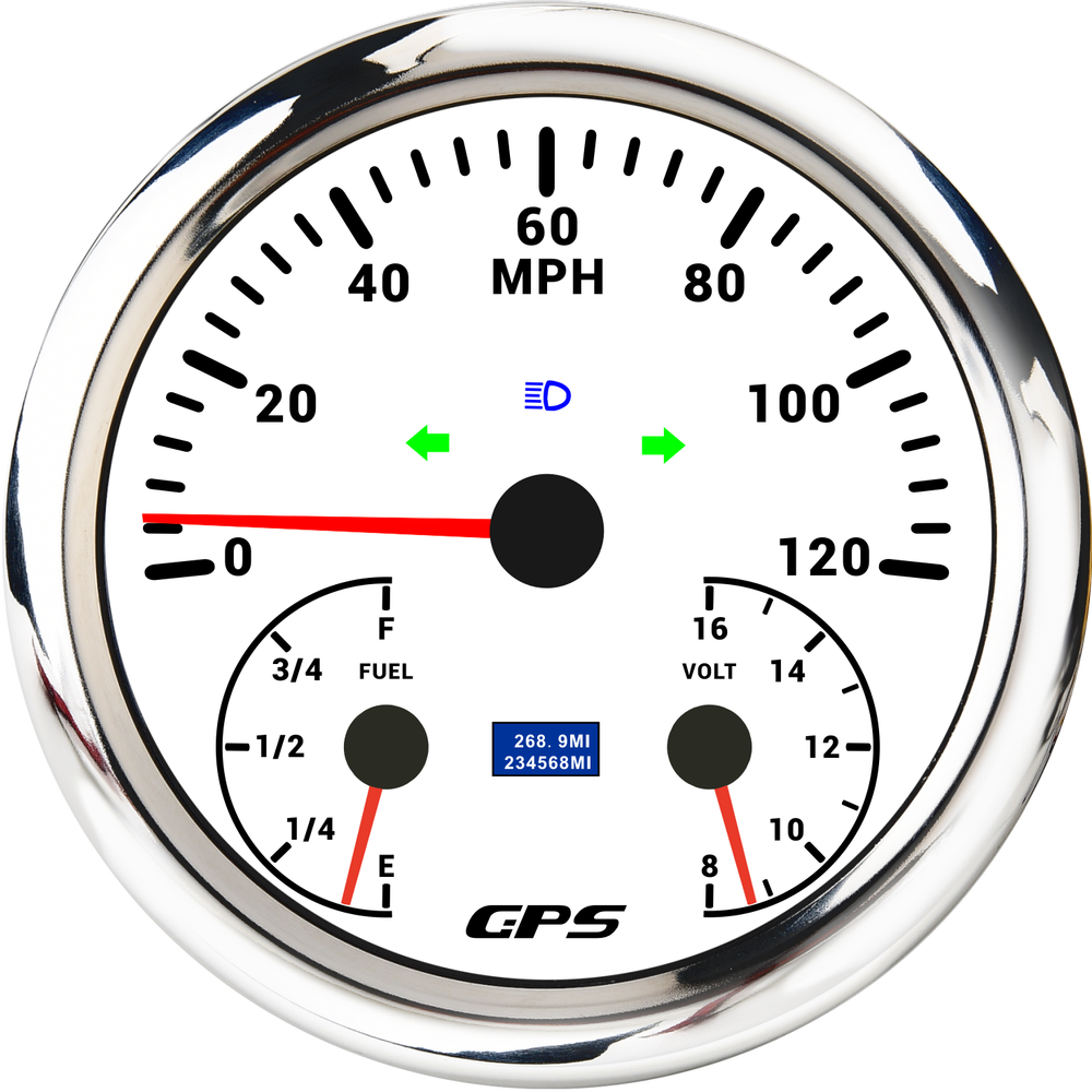110mm 3-in-1 GPS Speedometer with Fuel Gauge and Voltmeter for 12V Cars & Boats