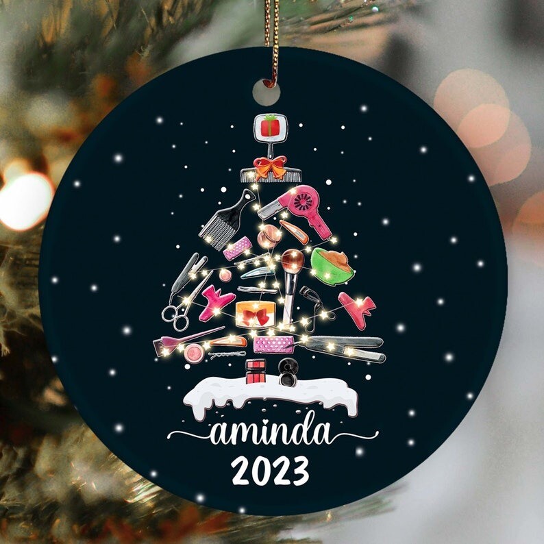 Personalized Hairdresser Christmas Ornament, Hairstylist Christmas Ornament, ...