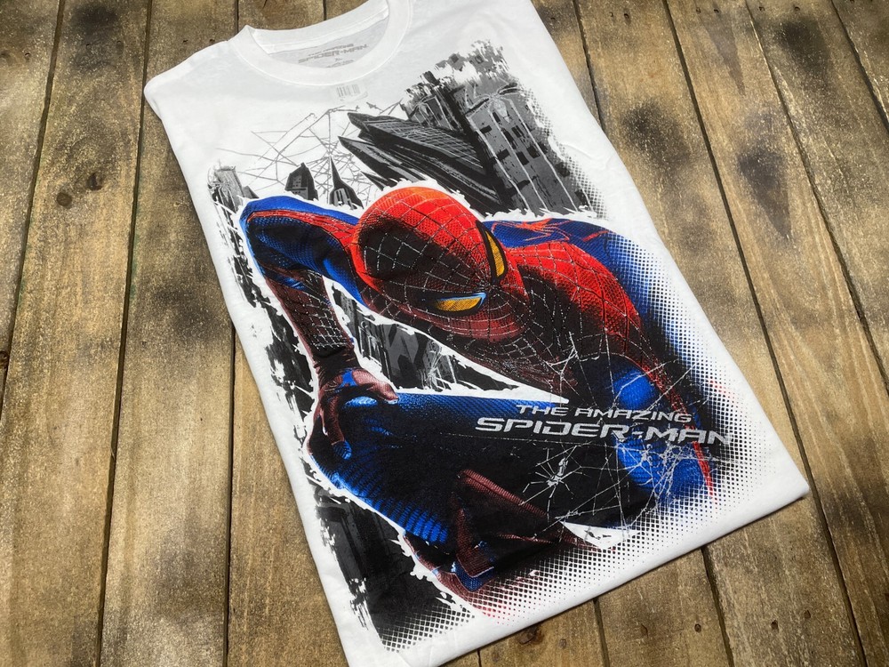XL * Amazing Spider Man 2012 movie t shirt comic vtg marvel promo mad engine