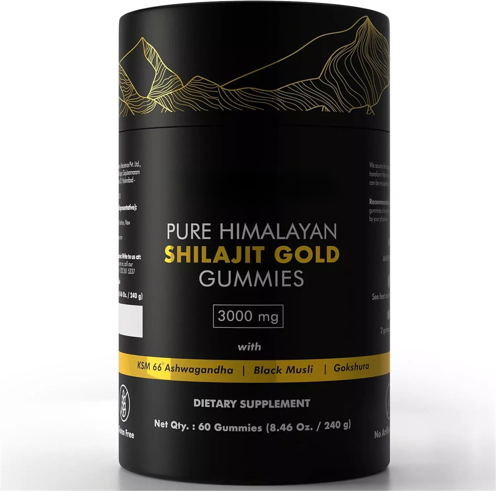 Pure Himalayan Shilajit Gummies with Ashwagandha & Chaga Mushroom Immune Support