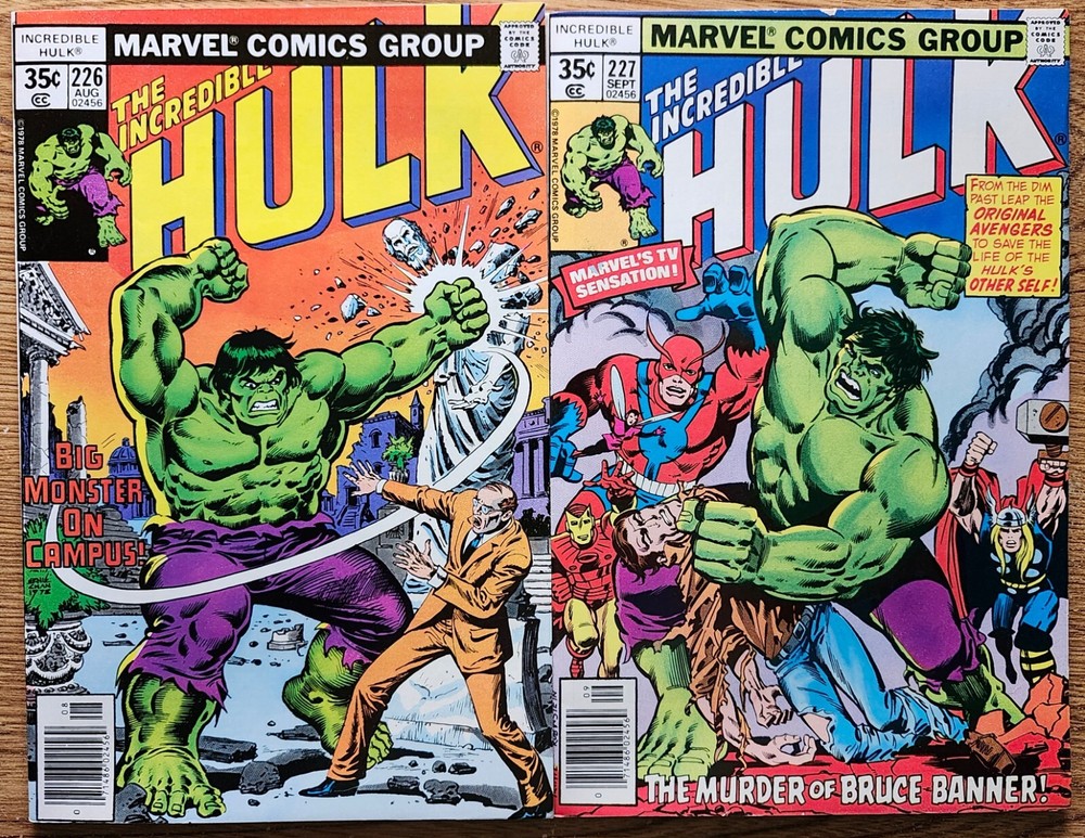 Incredible Hulk Set of 2 #226 MN 9.6 & #227 VF 8.0 published in 1978