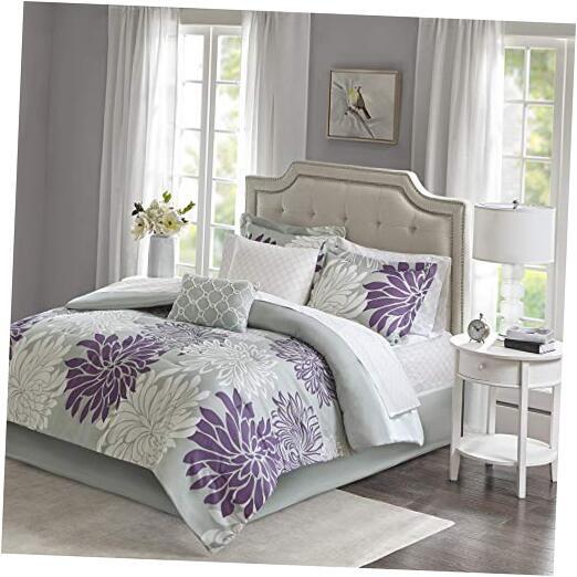 Essentials Maible Cozy Bed in A Bag Full (78 in x 86 in) Floral Purple