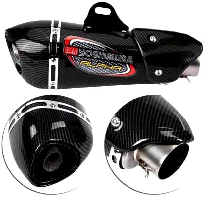 Yoshimura Slip On Silencer Muffler Pipe Alpha Black Carbon Universal Exhaust