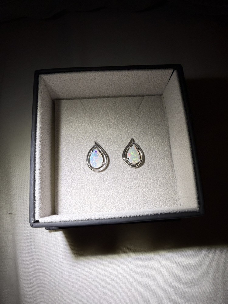 Crystal Opal Stud Earrings with Sparkling Gemstone Accents