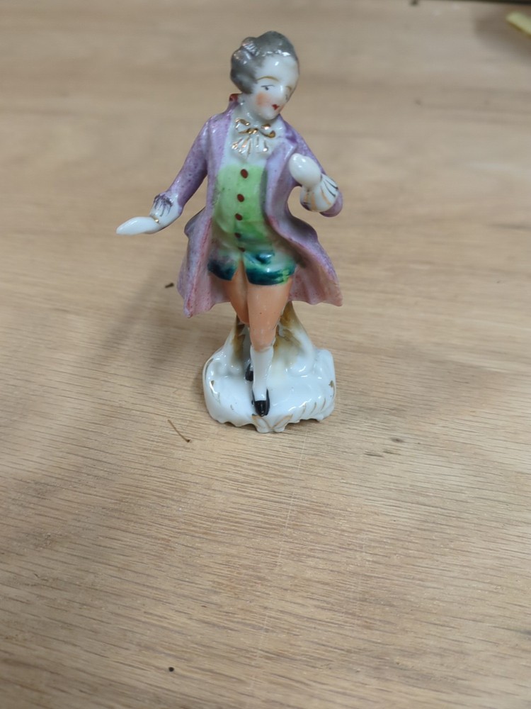 Vintage Victorian Porcelain Young Man Figurine Art Deco Collectible