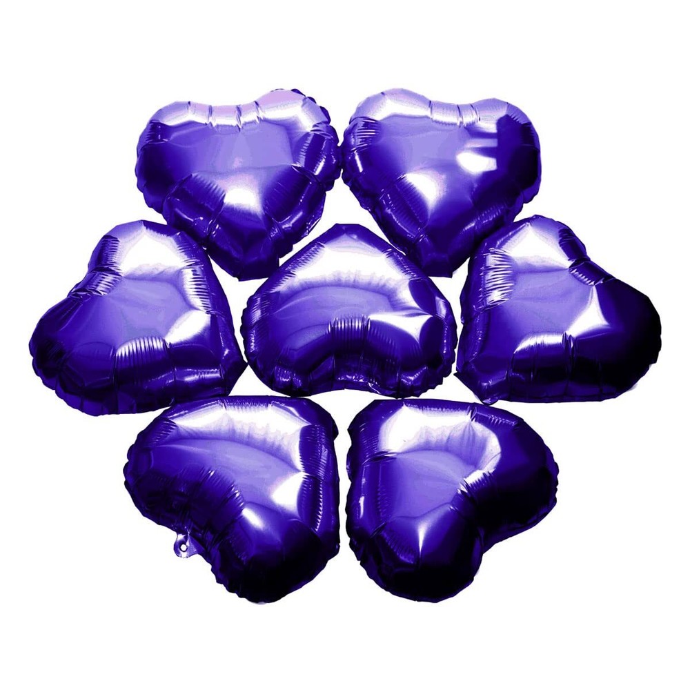 Purple Heart Foil Mylar Balloons - Valentines Day Party Wedding Bachelorette ...