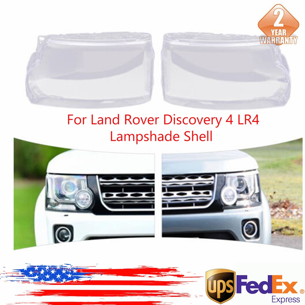 Left+Right 1 Pair For 2014-2016 Land Rover Discovery 4 LR4 Headlight Lens Covers